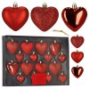 Set de 16 Bile de Crăciun în Formă de Inimă CA0959