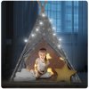 Cort teepee pentru copii Nukido cu lumină - gri cu stele