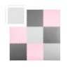 Puzzle din spumă pentru podea 180x180cm 9 buc gri roz
