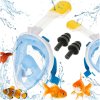 Masca completă pliabilă cu snorkel S/M albastră