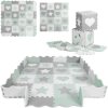 Puzzle din spumă pentru podea 150x150cm 16 bucăți mentă-gri