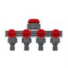 Racord cu robinet cvadruplu 1/2"-3/4"-1", pe cartela 80N003K