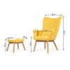 Fotoliu cu taburet Norse galben