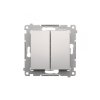 Buton dublu comutator Simon 54 fără pictogramă argintiu