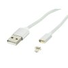 Micro USB B 1,0m magnet, argintiu, BL