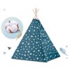 Cort teepee pentru copii Tepee cu lumini Nukido - albastru