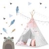 Cort teepee pentru copii cu ghirlandă și lumini Nukido - roz