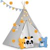Cort tip teepee pentru copii cu lumini Nukido - gri