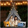 Cort tip teepee pentru copii cu lumini Nukido - gri