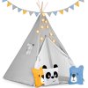 Cort tip teepee pentru copii cu lumini Nukido - gri