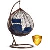 Scaun de grădină suspendat Hawana maro + perne albastru închis Sofotel