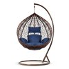 Scaun de grădină suspendat Hawana maro + perne albastru închis Sofotel