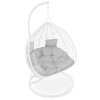 Scaun suspendat de grădină Hawana Duo alb + perne gri Sofotel