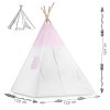 Cort de joacă tip teepee pentru copii cu lumini - roz cu buline