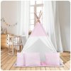 Cort de joacă tip teepee pentru copii cu lumini - roz cu buline