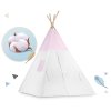 Cort de joacă tip teepee pentru copii cu lumini - roz cu buline