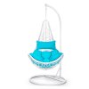 Scaun de grădină suspendat Cabana alb + perne albastre