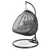 Scaun de grădină suspendat Hawana Duo negru + perne gri Sofotel