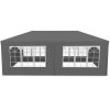 Pavilion de grădină 4 pereți 3 x 6m gri Plonos