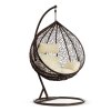 Scaun balansoar de grădină suspendat Havana maro + perne crem