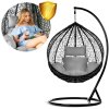 Scaun suspendat de grădină Havana negru + perne gri