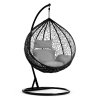 Scaun suspendat de grădină Havana negru + perne gri