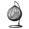 Scaun suspendat de grădină Havana negru + perne gri