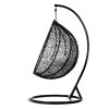 Scaun suspendat de grădină Havana negru + perne gri