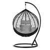 Scaun suspendat de grădină Havana negru + perne gri