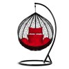 Scaun suspendat de grădină Havana negru + perne roșii