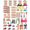 Set de cale ferată din lemn oraș 100 de piese RK-879 Ricokids