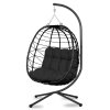 Scaun suspendat de grădină Tihuana negru + perne negre Sofotel
