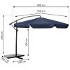 Umbrelă de grădină pliabilă cu 8 segmente 350 cm cu husă Plonos PL-881