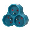 Priză electrică triplă turcoaz 230V