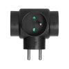 Distribuitor electric cu 3 prize, negru