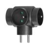 Distribuitor electric cu 3 prize, negru