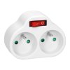 Distribuitor alb de alimentare cu două prize