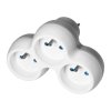 Distribuitor priză 3x2P+E, alb-gri