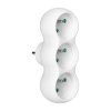 Adaptor cu prize alb 3xEU cu fișă centrală