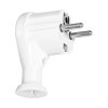 Ștecăr unghiular universal alb 2P+E