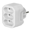 Adaptor priză cu trei ieșiri alb european