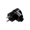 Conector unghiular negru 2P cu priză