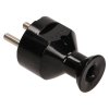Ștecher electric drept negru 230V
