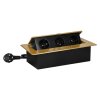 Priză pentru mobilier 3x2P+E, aurie, cablu de 1,5m