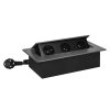 Priză încastrată pentru mobilier 3x2P+E, cablu de 1,5m, grafit
