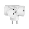 Adaptor prizmatic 3x2P+E cu protecție la supratensiune