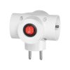 Adaptor cu comutator 3x2P+E pentru priză