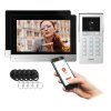 Videointerfon Wi-Fi pentru două familii 8", încuietoare cu cod