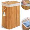 Coș de rufe din bambus cu capac 72 l Massido