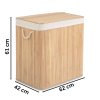 Coș de rufe din bambus cu capac 150 l Massido